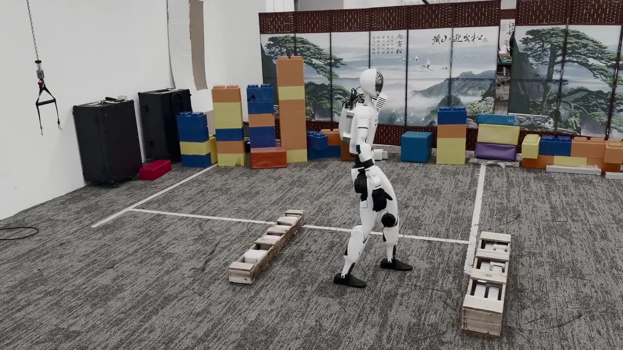 Humanoid stepping over an obstacle